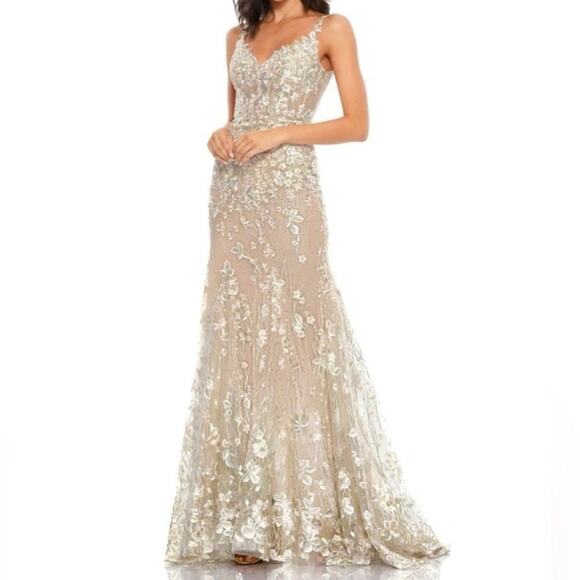 MAC DUGGAL 67492 Floral Embroidered Corset Bodice Gown Sz 20 New w/ Tag $798 SOO - Picture 6 of 16